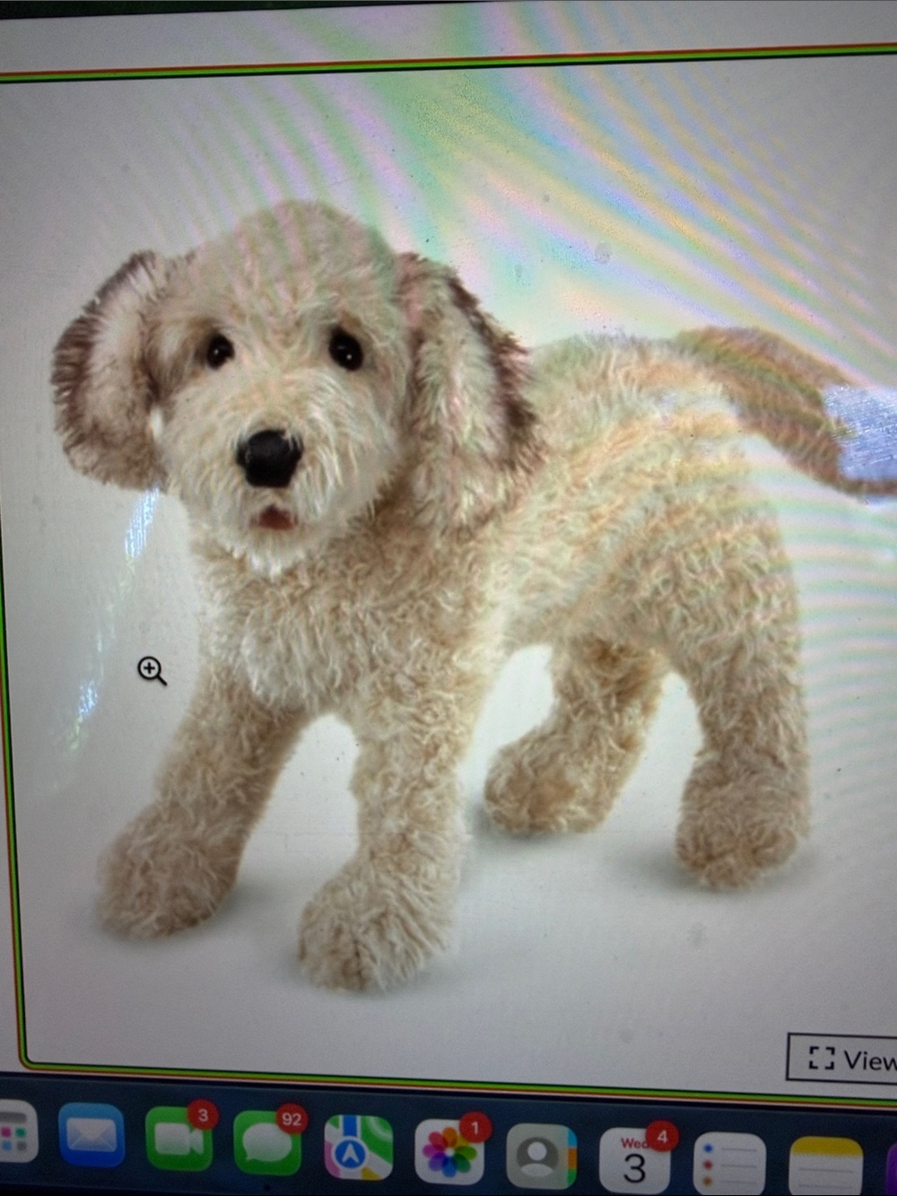Plush Labradoodle Stuffed Animal - Cream